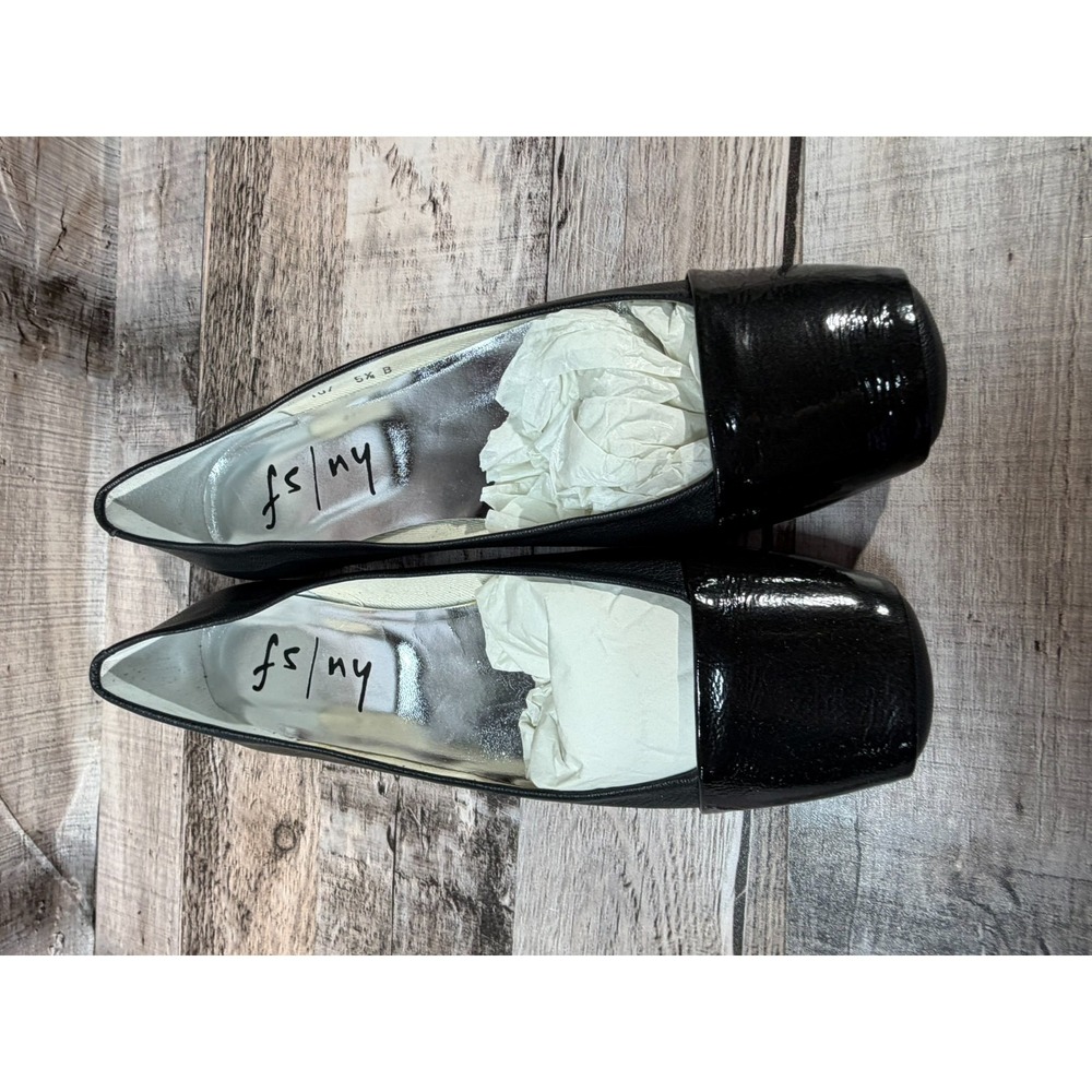 FS/NY Black Creaser Women Flat Shoes Black Leather‎ Size 5.5 - Picture 7 of 16